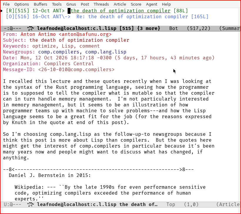 Newsreader client displaying
LOOP articles
